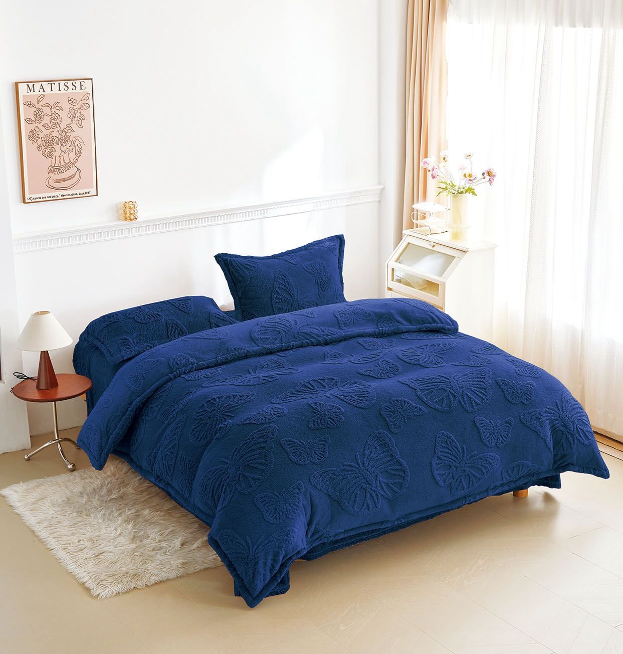 Lenjerie Cocolino cu Fluturi 4 Piese – Pufoasă și Călduroasă