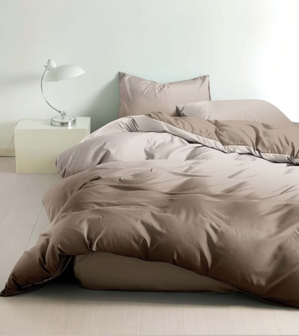 Lenjerie de pat degrade cu elastic 4p - maro